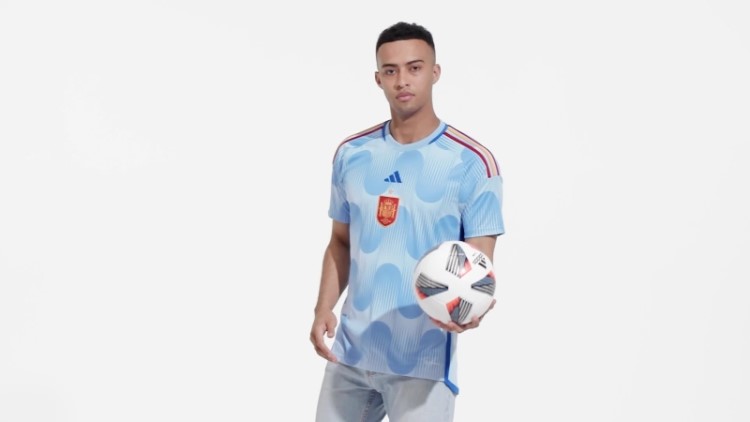 Adidas Glow Blue Spain 22 Away Jersey Fashion