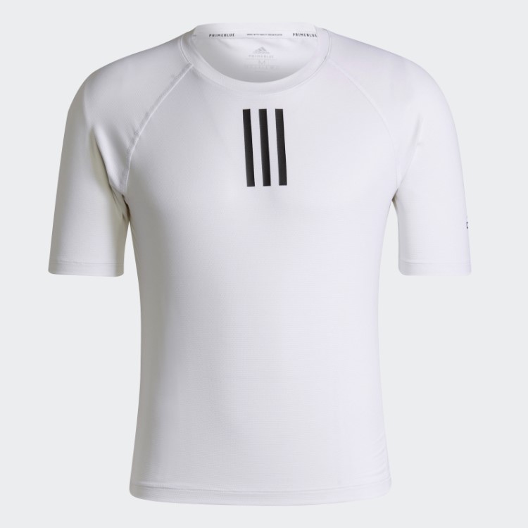 A Camada De Base De Ciclismo De Manga Curta Adidas Branco