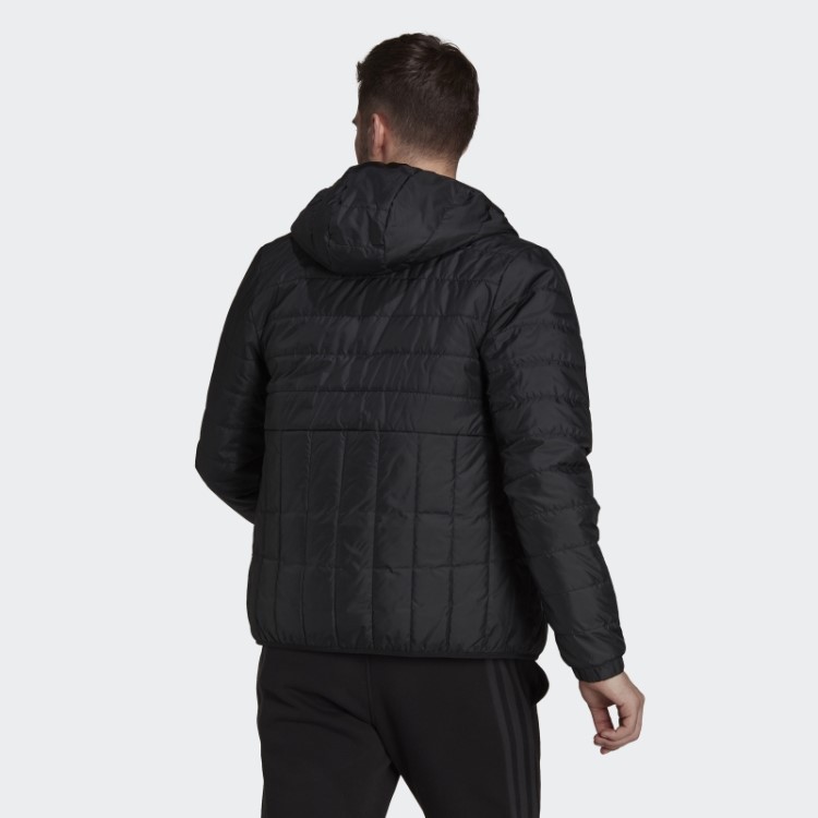 Jaqueta Preta Itavic Com As Três Listras E Capuz Adidas