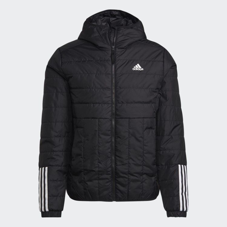 Jaqueta Preta Itavic Com As Três Listras E Capuz Adidas