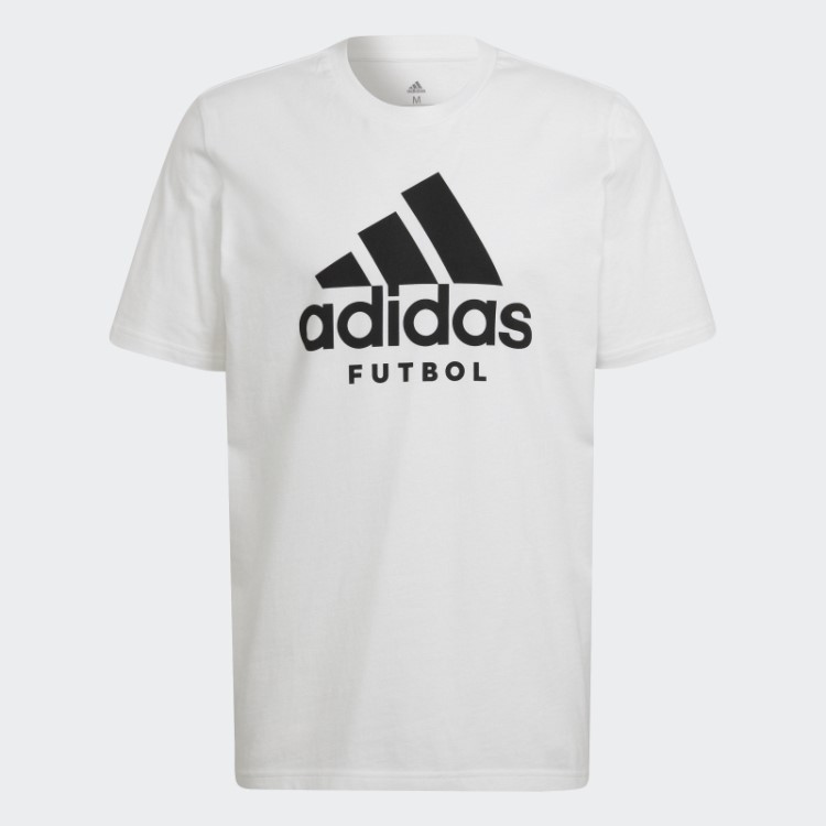 Camiseta Branca Com Logo De Futebol Adidas