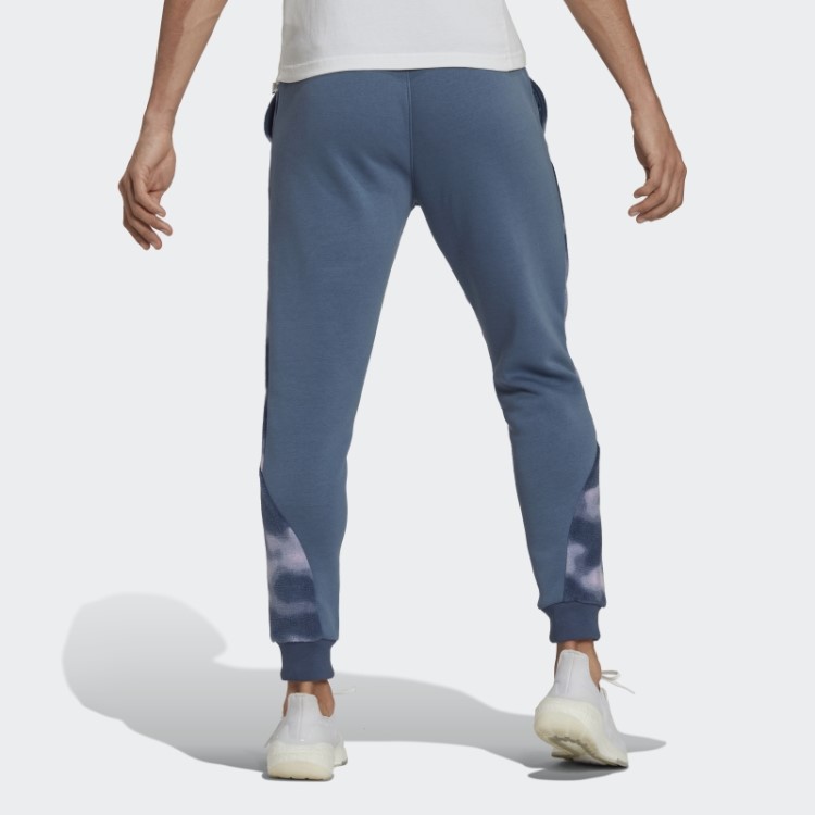 Calça De Lã Polar Com Estampa De Natureza Em Aço Adidas