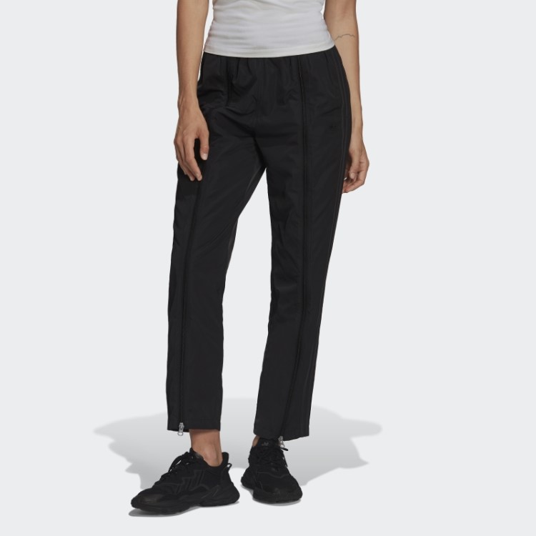 Calça Adicolor Com Zíper E Barra Aberta Preta Adidas