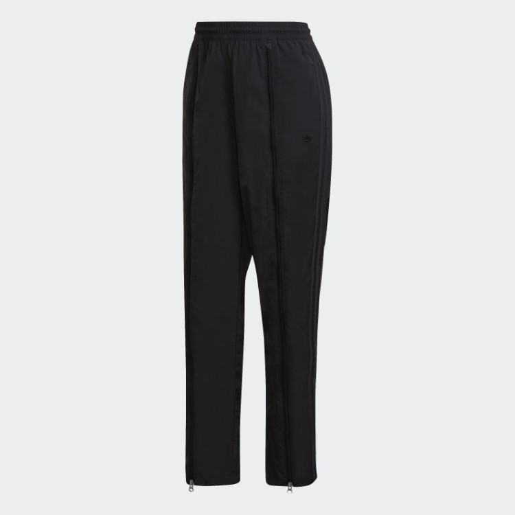 Calça Adicolor Com Zíper E Barra Aberta Preta Adidas