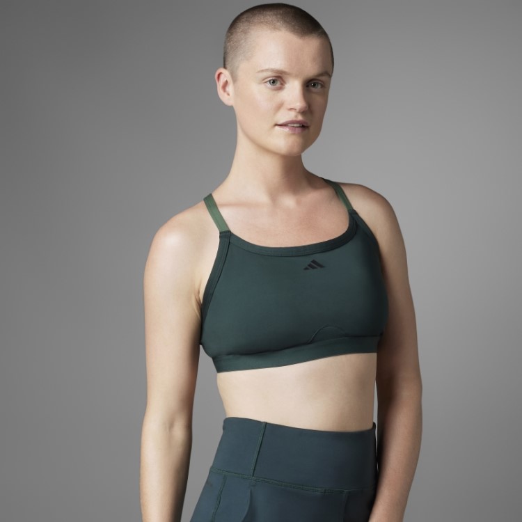 Sutiã De Suporte Leve De Ioga Autêntico Equilíbrio Adidas Verde