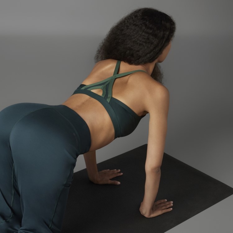 Sutiã De Suporte Leve De Ioga Autêntico Equilíbrio Adidas Verde