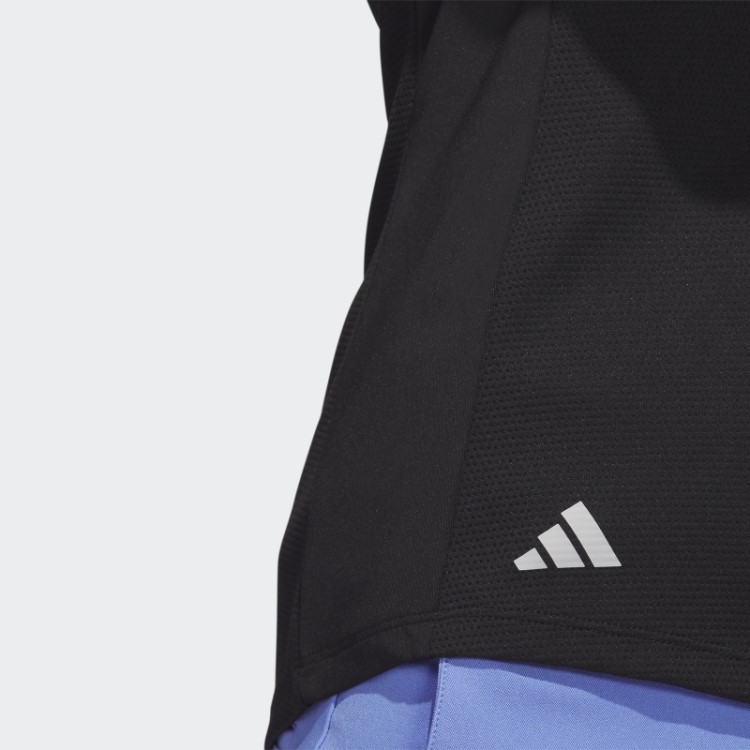 Camisa Polo De Golfe Sem Mangas Textura Preto Adidas