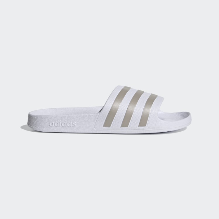 Adidas Adilette Aqua Slides Platinum Metalizado