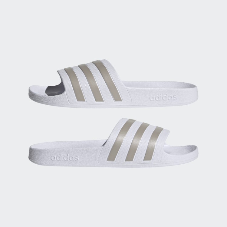Adidas Adilette Aqua Slides Platinum Metalizado