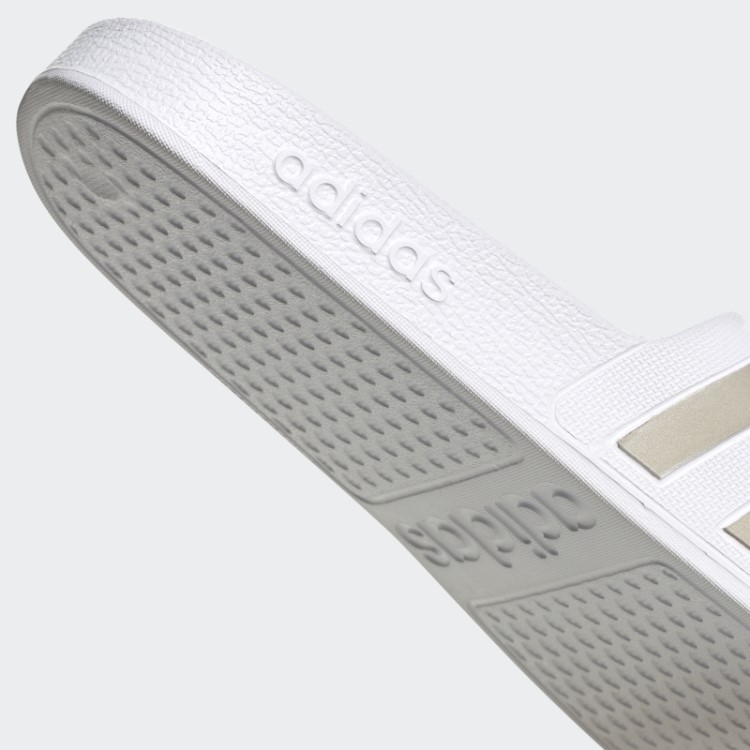 Adidas Adilette Aqua Slides Platinum Metalizado