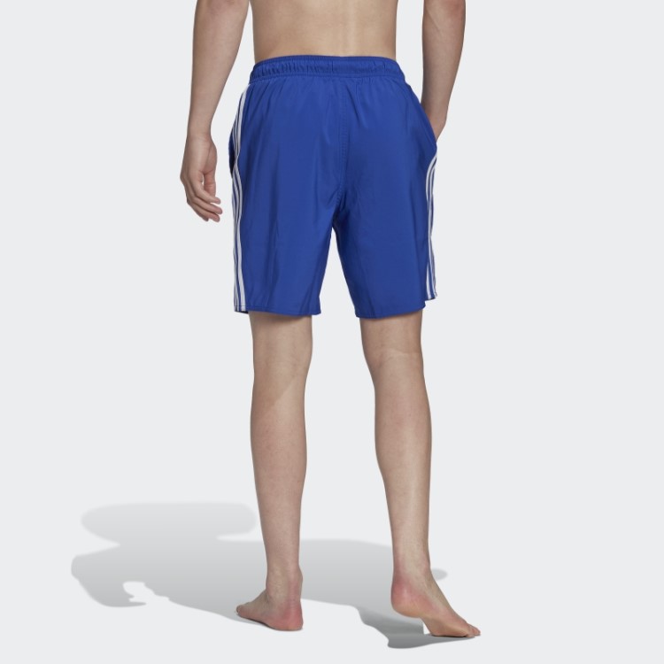 Calção De Banho Clx Azul Adidas Com As 3 Riscas
