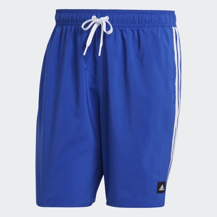 Calção De Banho Clx Azul Adidas Com As 3 Riscas