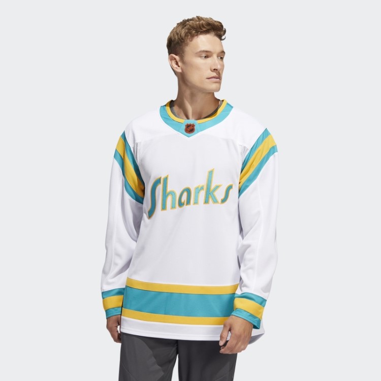 Adidas White Sharks Camisa Retrô Autêntica Com Marca De Palavra Reversa
