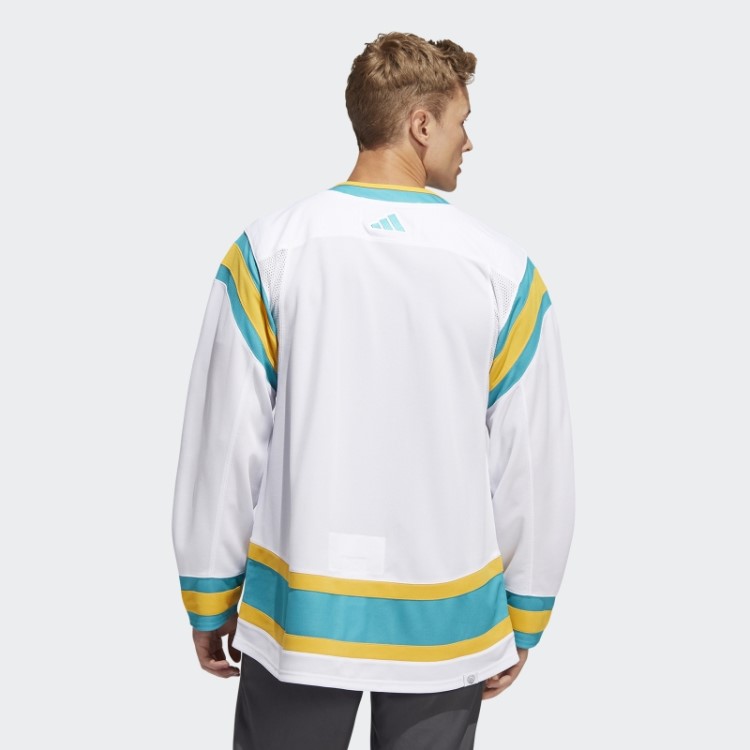 Adidas White Sharks Camisa Retrô Autêntica Com Marca De Palavra Reversa