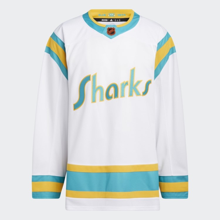 Adidas White Sharks Camisa Retrô Autêntica Com Marca De Palavra Reversa
