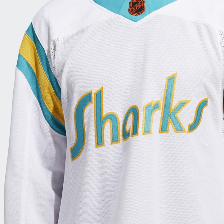 Adidas White Sharks Camisa Retrô Autêntica Com Marca De Palavra Reversa