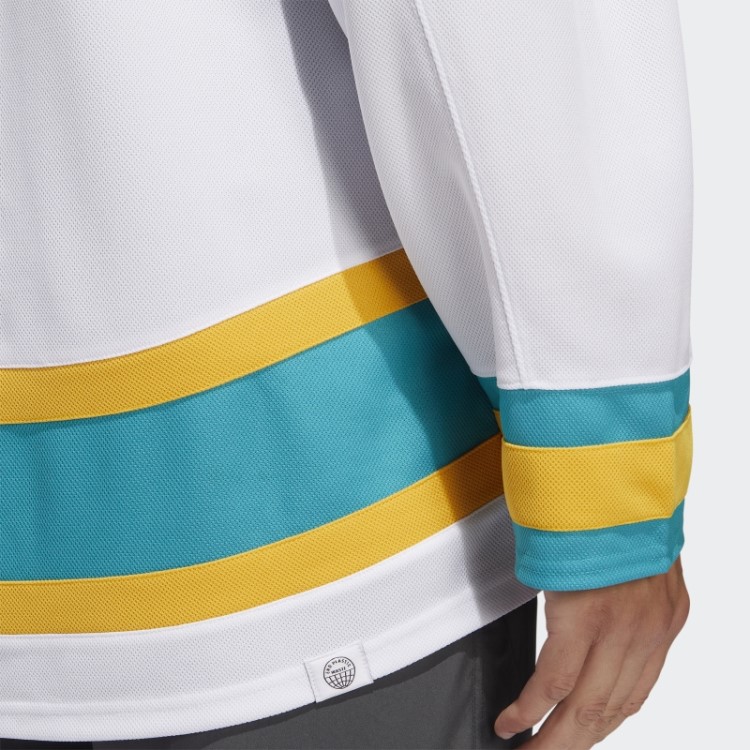 Adidas White Sharks Camisa Retrô Autêntica Com Marca De Palavra Reversa