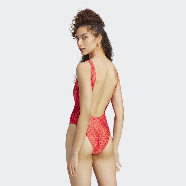 Fato De Banho Vermelho Adidas Originals Monograma Com As 3 Riscas