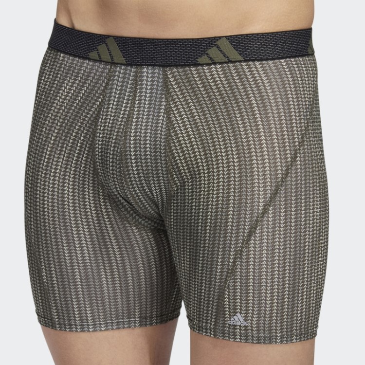Cuecas Boxer Gráfico De Malha De Desempenho 3 Pares Adidas Strong Olive