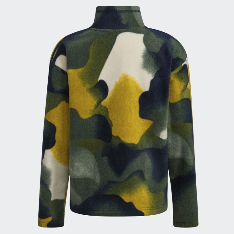 Popover De Lã Aconchegante De óxido Verde Com Meio Zíper Adidas