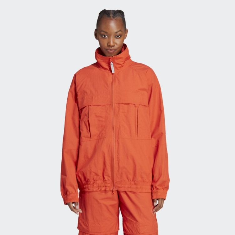 Adidas By Stella Mccartney Truecasuals Jaqueta De Trilha Lisa Em Tecido Queimado Queimado De Cayenne Quente
