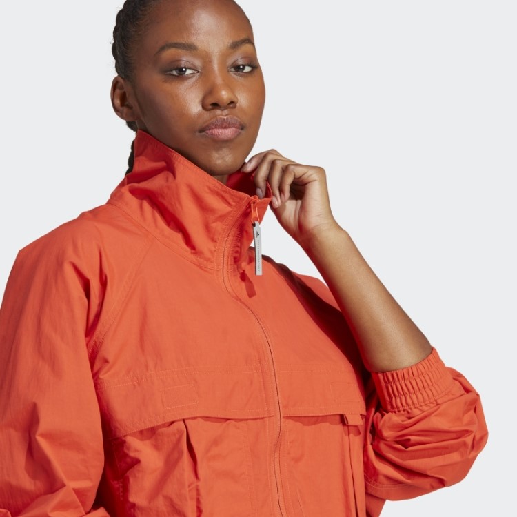 Burnt Cayenne Adidas By Stella Mccartney Truecasuals Jaqueta Sólida De Tecido Quente