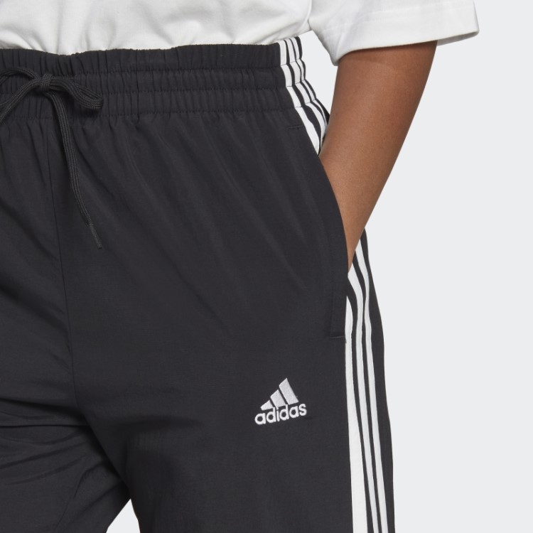 Essentials 3 Listras Tricotadas 7/8 Calças Pretas Adidas