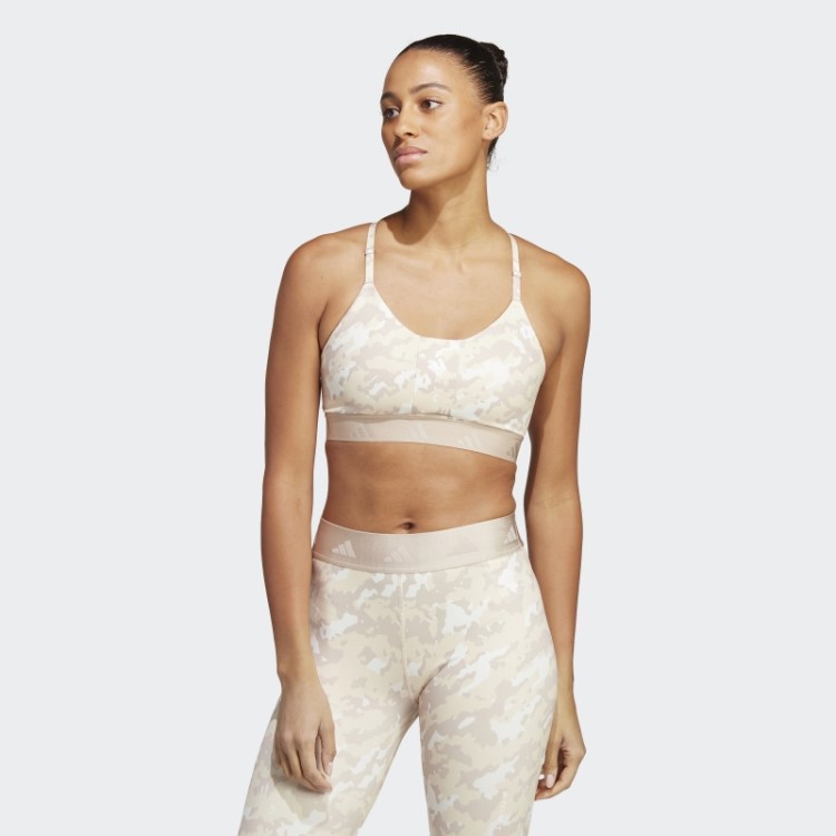 Sutiã Adidas Aeroreact Training Light-support Techfit Sand Fashion