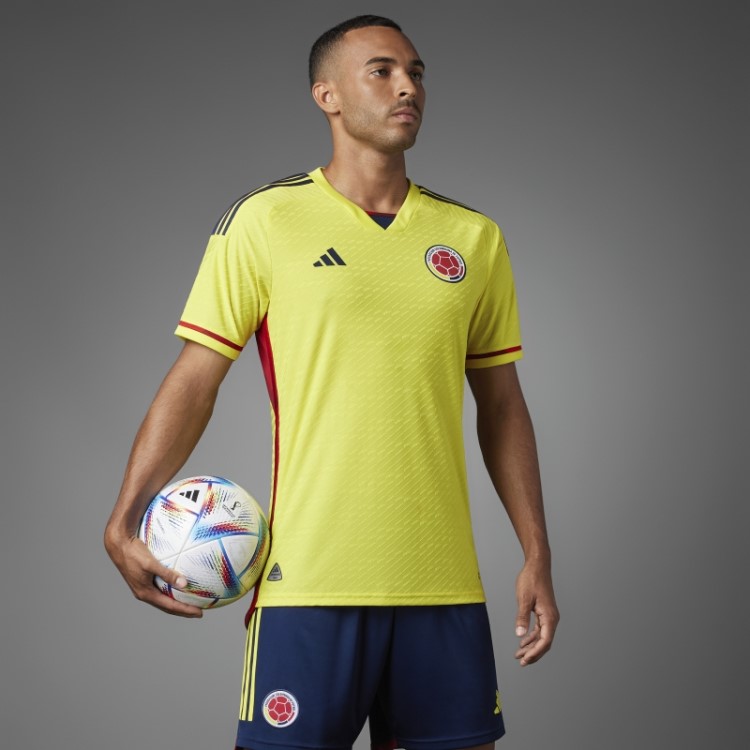 Amarelo Colômbia 22 Home Autêntico Jersey Adidas