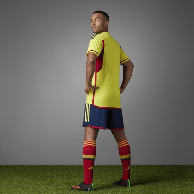 Amarelo Colombia 22 Home Autêntico Jersey Adidas Elegante