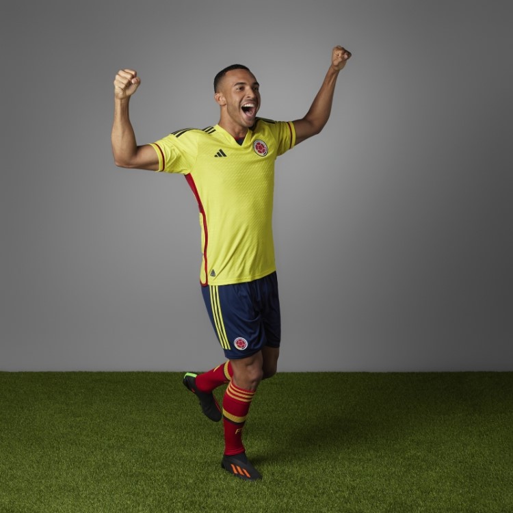 Amarelo Colombia 22 Home Autêntico Jersey Adidas Elegante