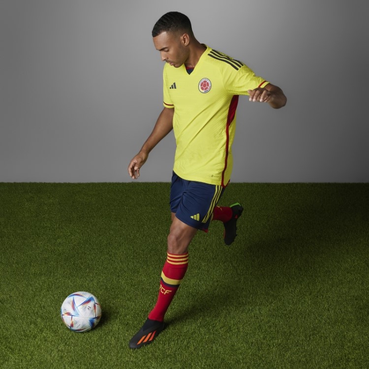 Amarelo Colombia 22 Home Autêntico Jersey Adidas Elegante