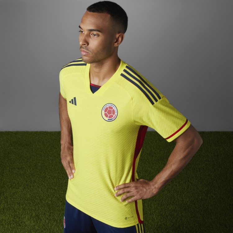 Amarelo Colombia 22 Home Autêntico Jersey Adidas Elegante
