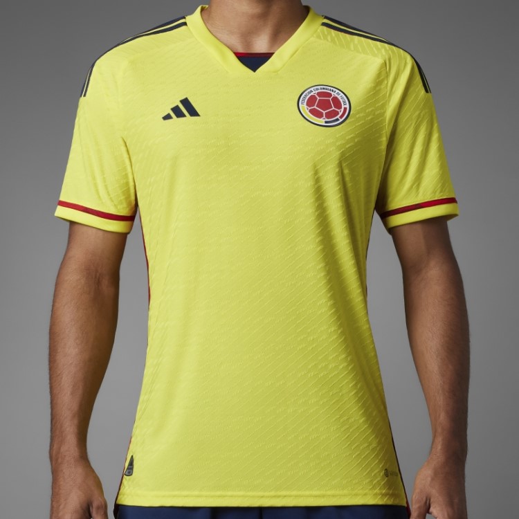 Amarelo Colombia 22 Home Autêntico Jersey Adidas Elegante