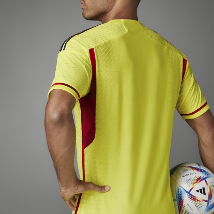 Amarelo Colombia 22 Home Autêntico Jersey Adidas Elegante