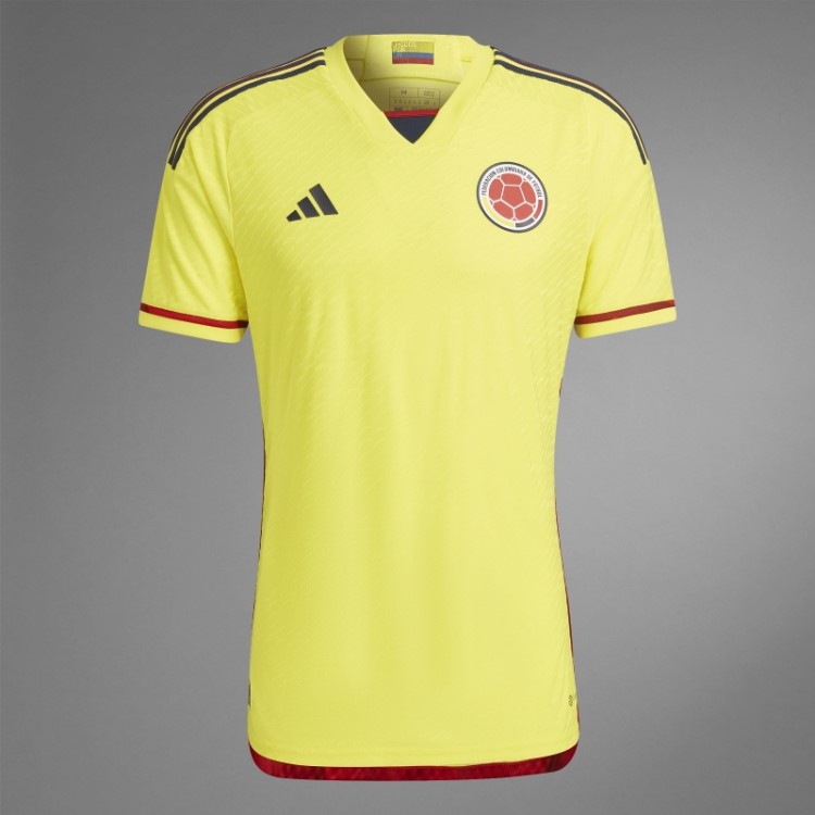 Amarelo Colombia 22 Home Autêntico Jersey Adidas Elegante