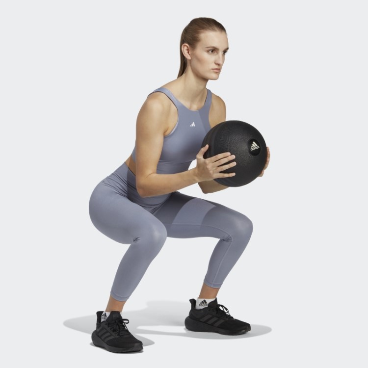 Leggings Adidas Optime Training Shine 7/8 Violeta Prateado