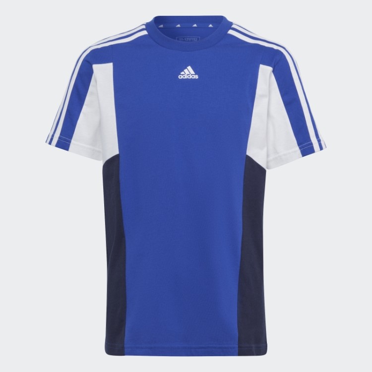 Camiseta Adidas Blue Colorblock Com As Três Listras Regular Fit