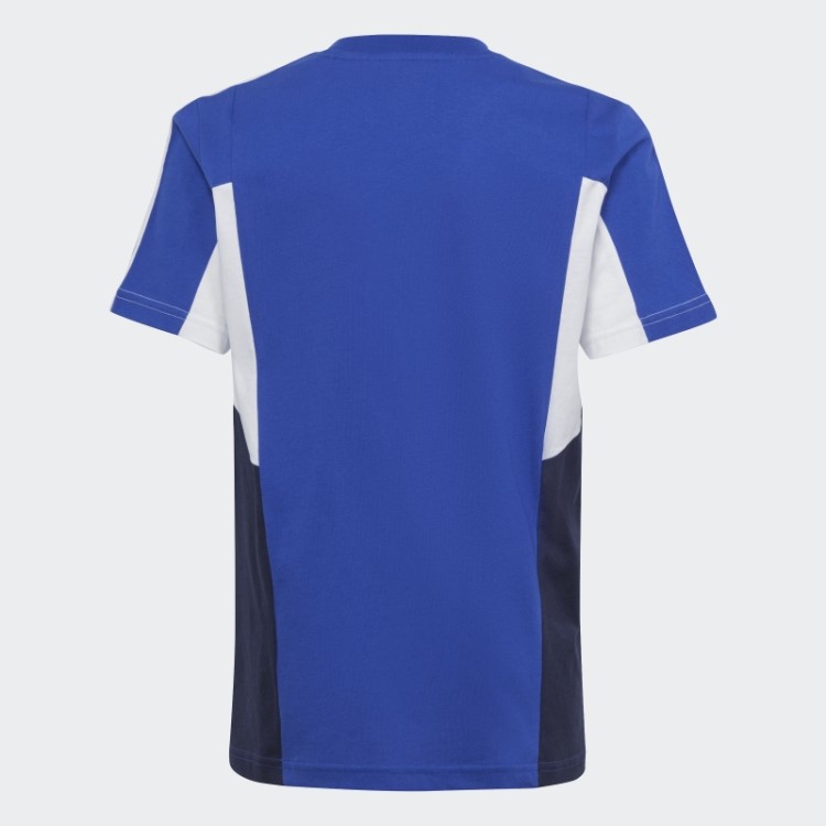 Camiseta Adidas Blue Colorblock Com As Três Listras Regular Fit