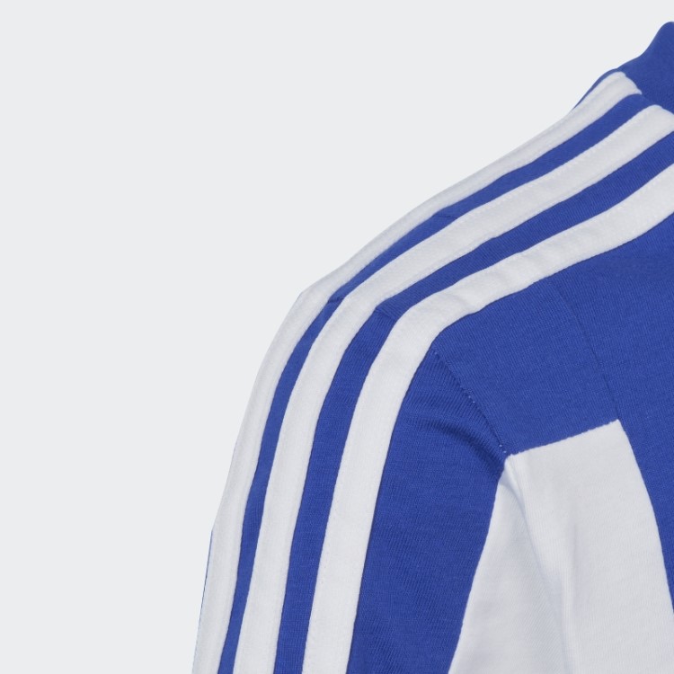 Camiseta Adidas Blue Colorblock Com As Três Listras Regular Fit