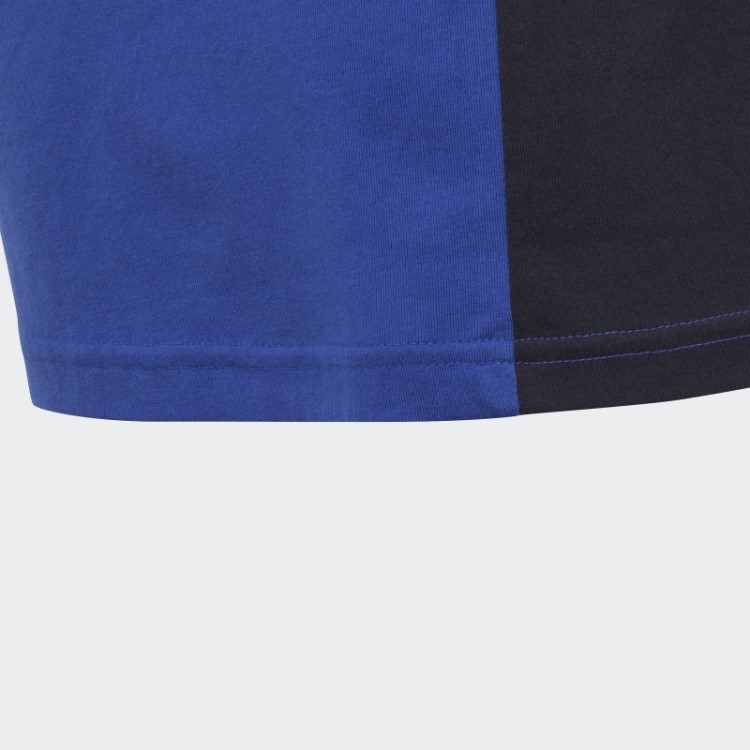 Camiseta Adidas Blue Colorblock Com As Três Listras Regular Fit
