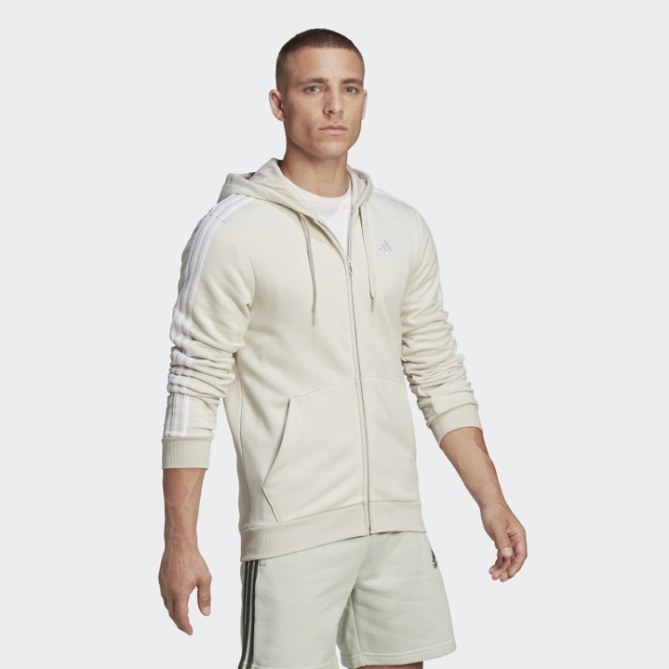 Adidas Essentials Moletom Com Capuz E Zíper Nas Três Listras Em Alumínio