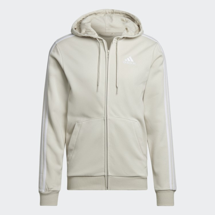 Adidas Essentials Moletom Com Capuz E Zíper Nas Três Listras Em Alumínio