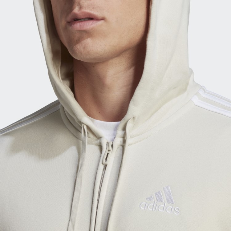 Adidas Essentials Moletom Com Capuz E Zíper Nas Três Listras Em Alumínio