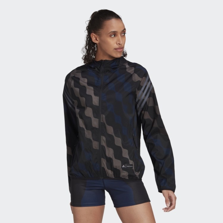 Adidas Marimekko Run Icons Blusão De Corrida Com Capuz E Três Listras Preto