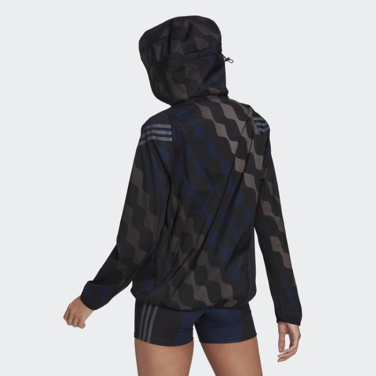 Adidas Marimekko Run Icons Blusão De Corrida Com Capuz E Três Listras Preto