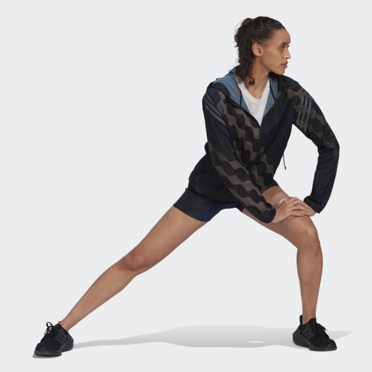 Adidas Marimekko Run Icons Blusão De Corrida Com Capuz E Três Listras Preto