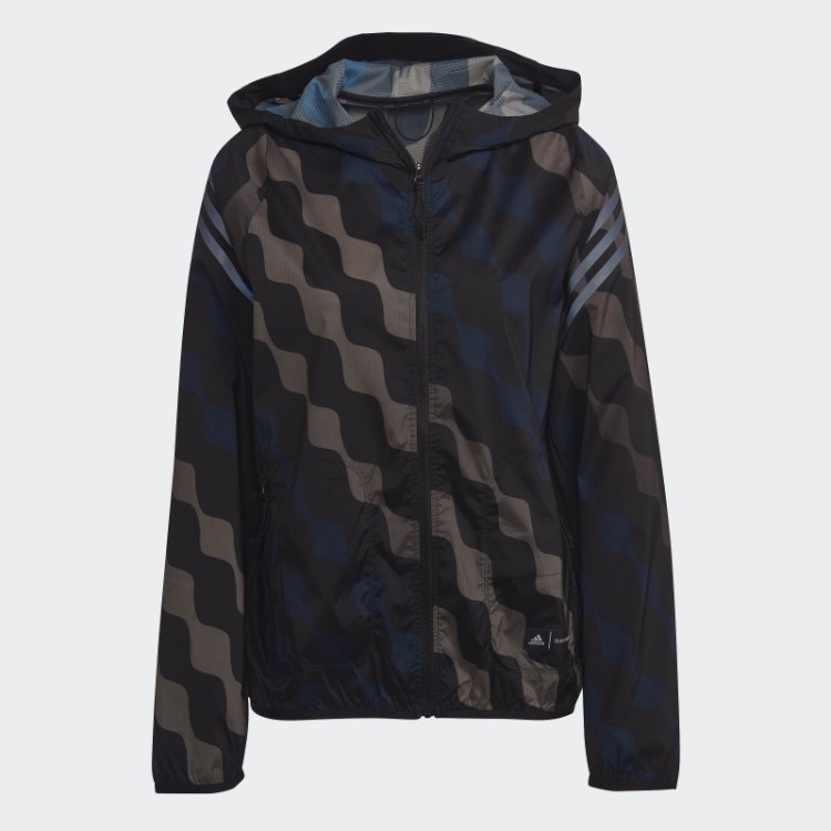 Adidas Marimekko Run Icons Blusão De Corrida Com Capuz E Três Listras Preto