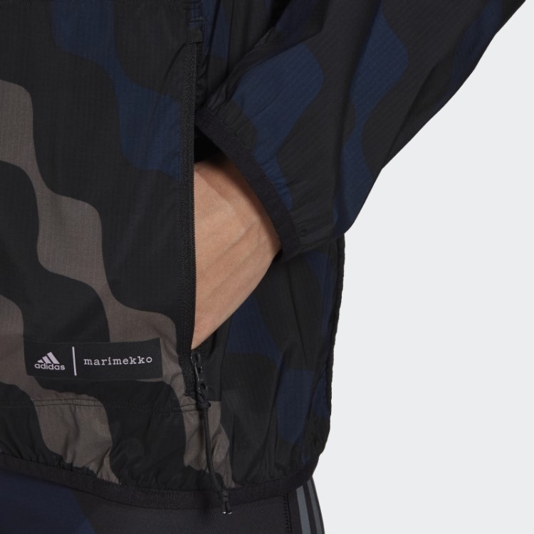 Adidas Marimekko Run Icons Blusão De Corrida Com Capuz E Três Listras Preto