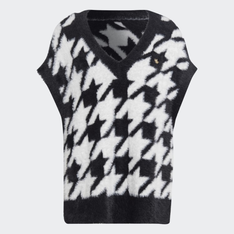 Colete Houndstooth Preto Adidas
